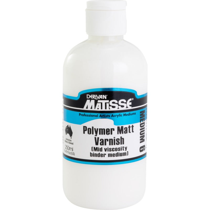 White Smoke Derivan Matisse Matt Polymer Varnish, 250ml Mediums