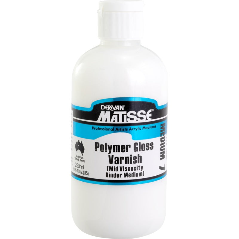 White Smoke Derivan Matisse Gloss Polymer Varnish, 250ml Mediums