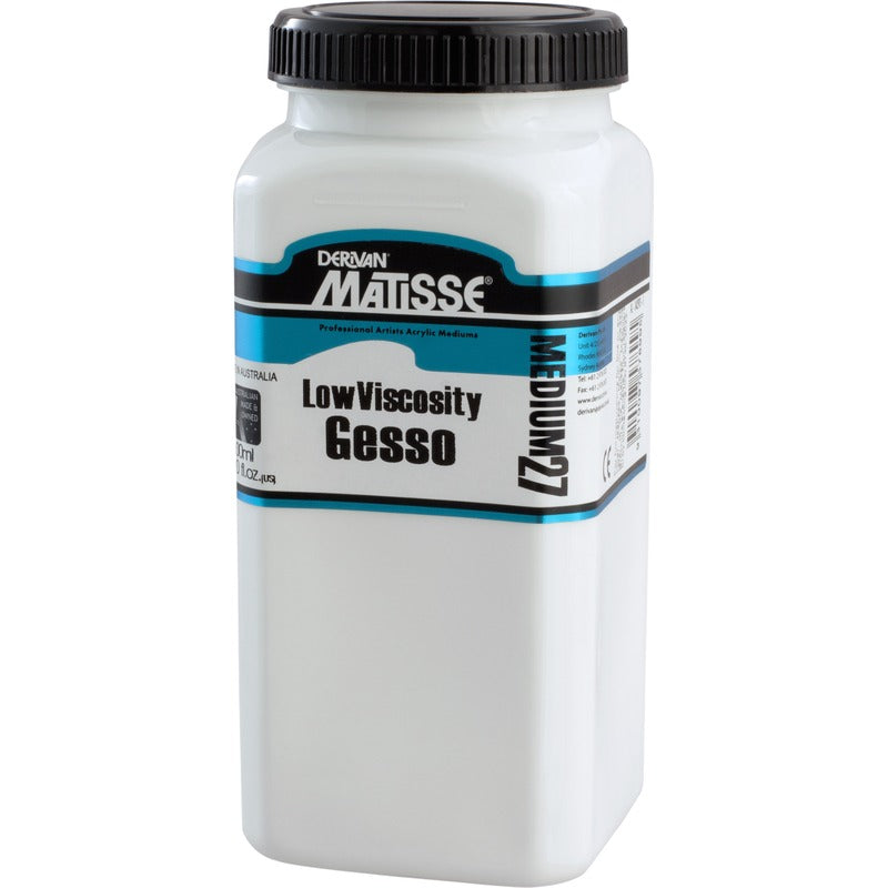 Gray Derivan Matisse Low Viscosity Gesso, 500ml Acrylic Gesso and Surface Preparation