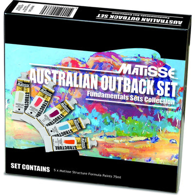 Black Derivan Matisse Structure, Australian Outback Set, 5x75ml Acrylic Paints