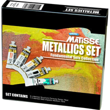 Black Derivan Matisse Structure, Metallics Set, 5x75ml Acrylic Paints