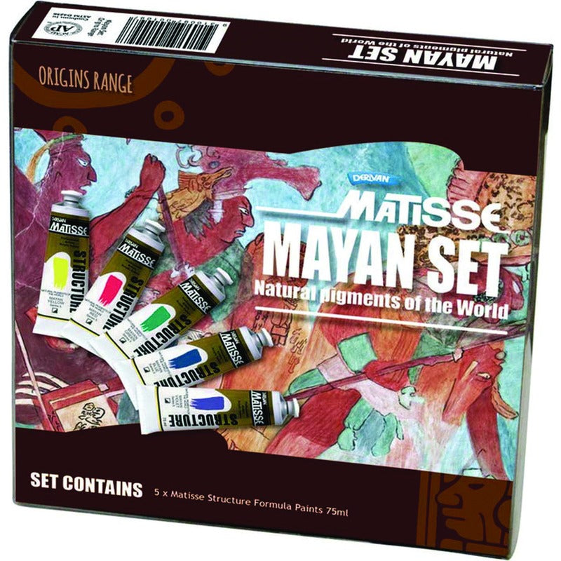 White Smoke Derivan Matisse Structure, Mayan Colours Set, 5x75ml Acrylic Paints