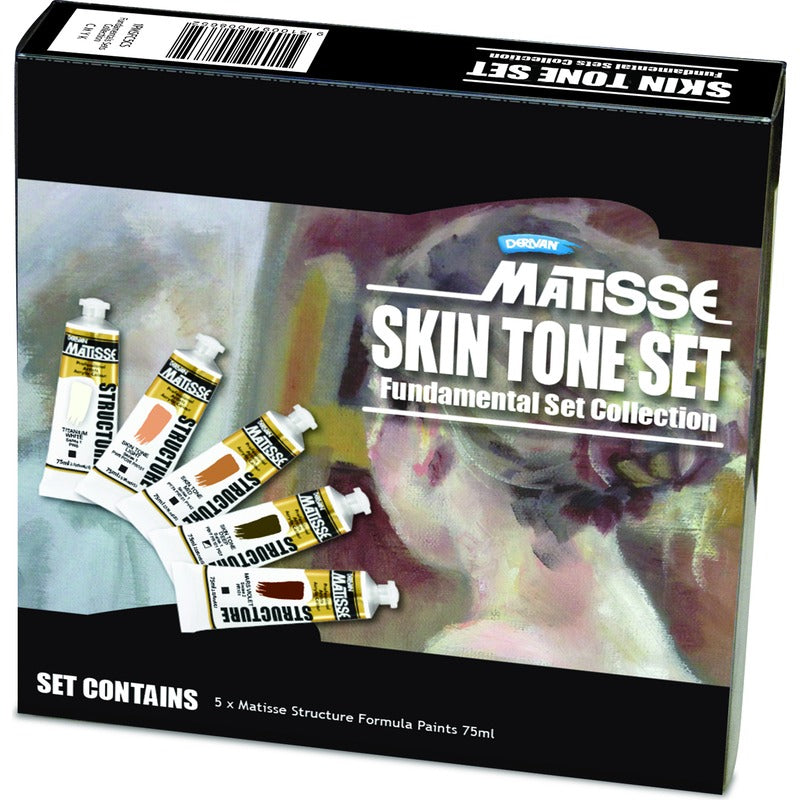Black Derivan Matisse Structure, Skin Tone Set, 5x75ml Acrylic Paints