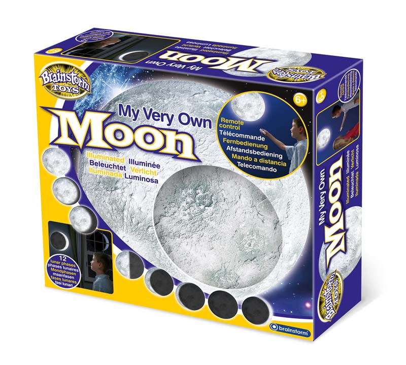 Moon toy kit box with remote control and light-up moon model