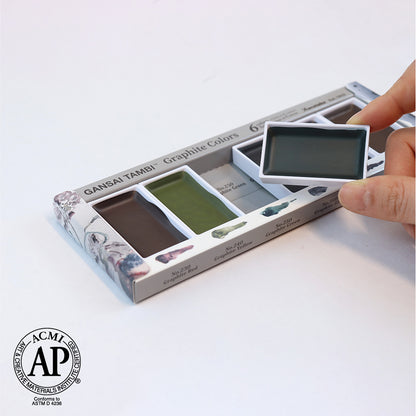 Lavender Kuretake Gansai Tambi Graphite Colours Watercolour Set – 6 Colours Watercolour Paint