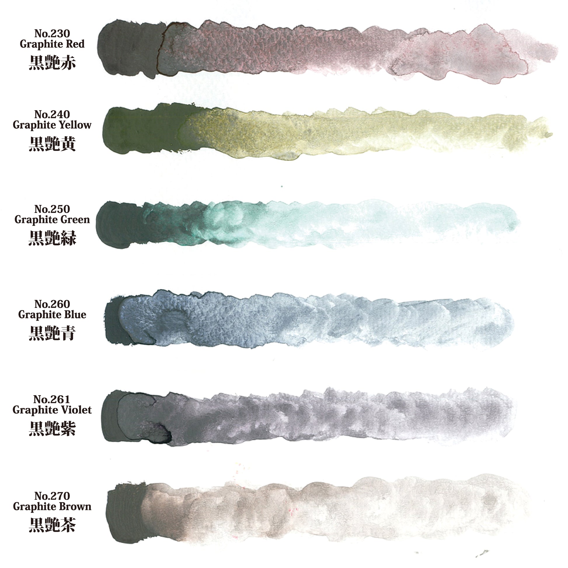 White Smoke Kuretake Gansai Tambi Graphite Colours Watercolour Set – 6 Colours Watercolour Paint
