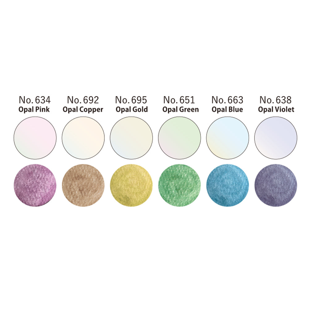 White Smoke Kuretake Gansai Tambi Opal Colours Watercolour Set – 6 Colours Watercolour Paint