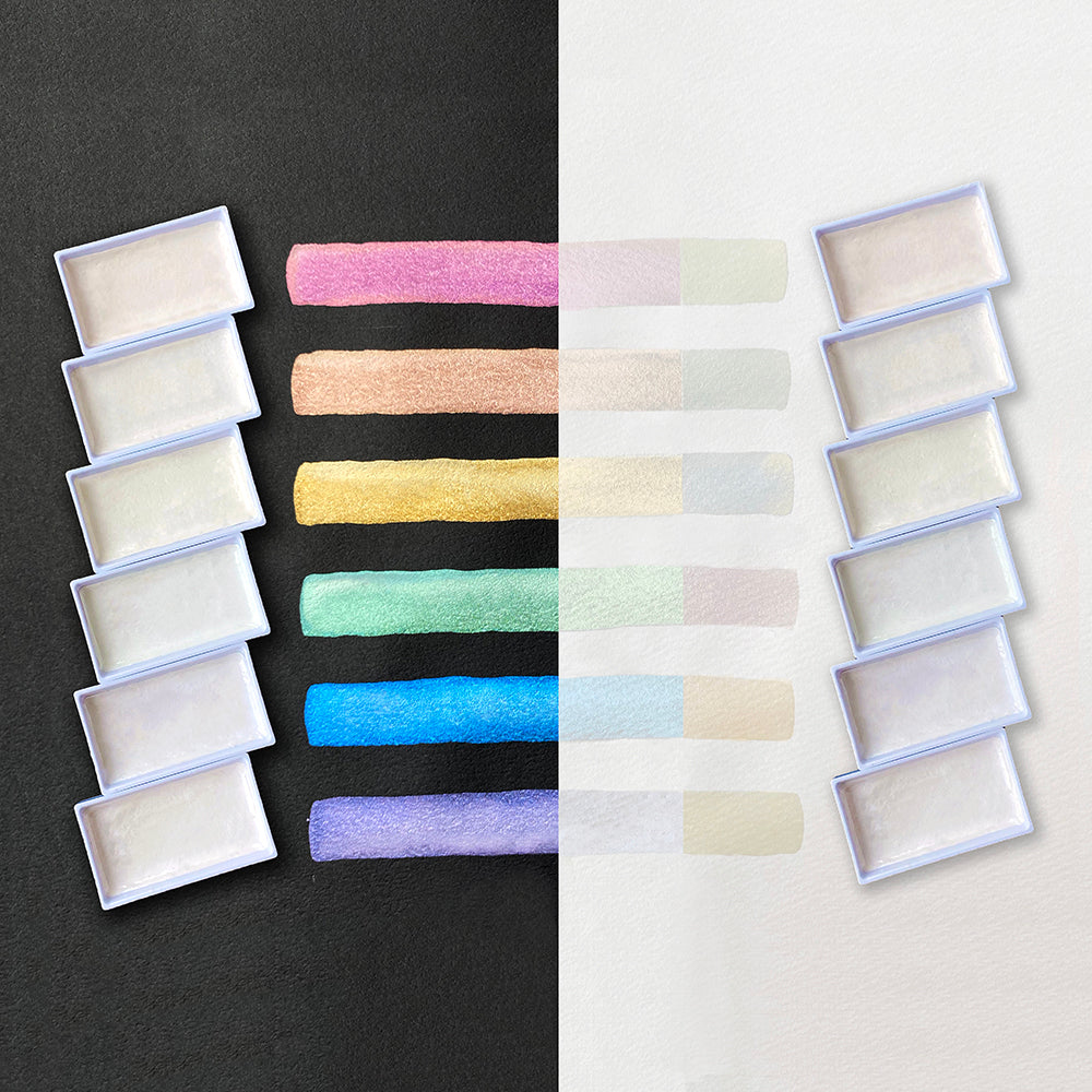Lavender Kuretake Gansai Tambi Opal Colours Watercolour Set – 6 Colours Watercolour Paint