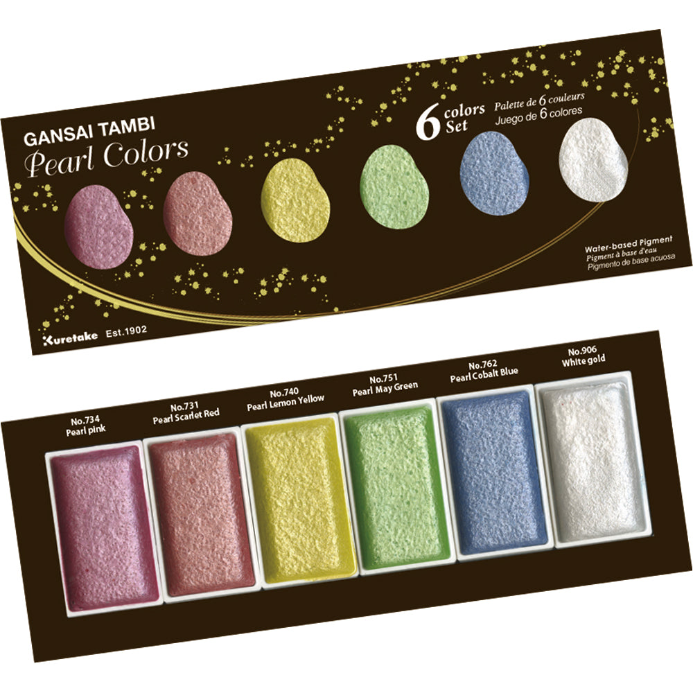 White Smoke ZIG Pearlescent Watercolour Jewel Box – 12 Colours Watercolour Paint