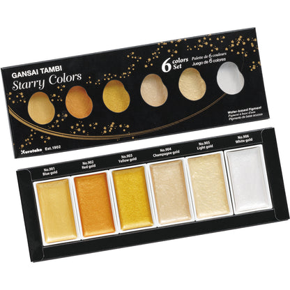 White Smoke Kuretake Gansai Tambi Starry Colours Watercolour Set – 6 Colours Watercolour Paint