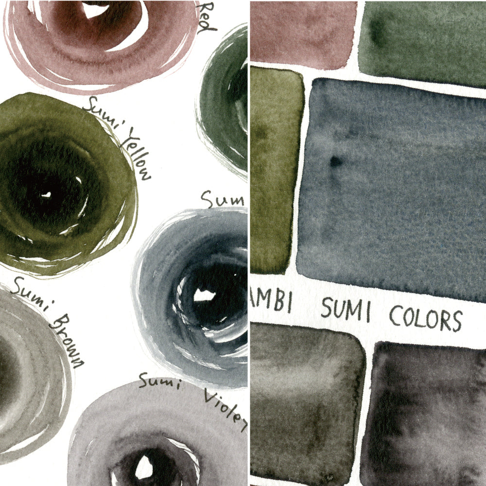 White Smoke Kuretake Gansai Tambi Sumi Colours Watercolour Set – 6 Colours Watercolour Paint