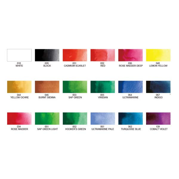 White Smoke Kuretake Gansai Tambi Watercolour Paint, 18 Set Watercolour Paints