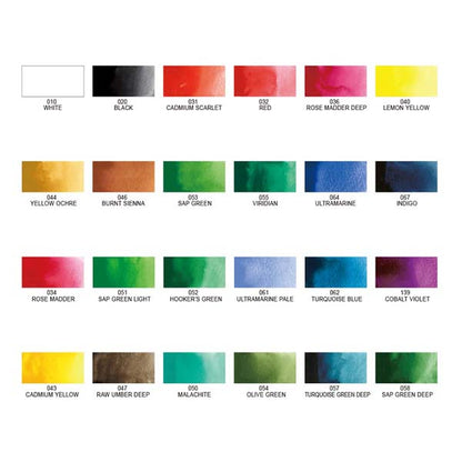 White Smoke Kuretake Gansai Tambi Watercolour Paint, 24 Set Watercolour Paints