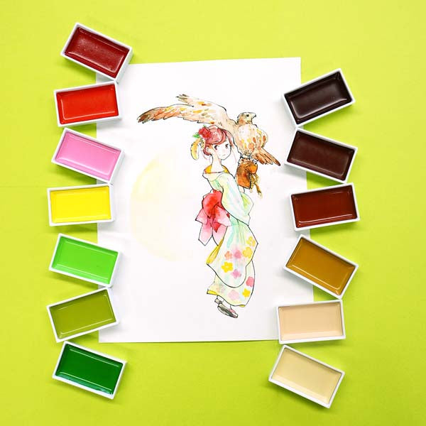 White Smoke Kuretake Gansai Tambi Watercolour Paint, 48 Set Watercolour Paints
