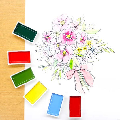 White Smoke Kuretake Gansai Tambi Watercolour Paint, 48 Set Watercolour Paints