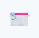 Light Gray Glost Zippered Pouch, A5, Pink Easter