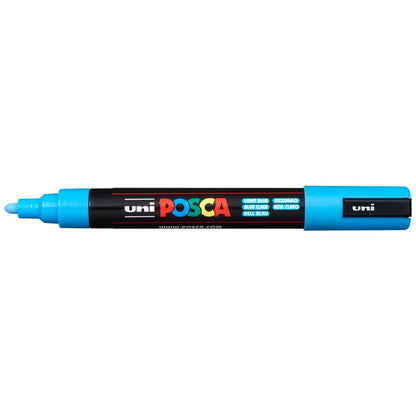Black Posca PC-5M Medium Bullet Tip Paint Marker, Light Blue Paint Markers