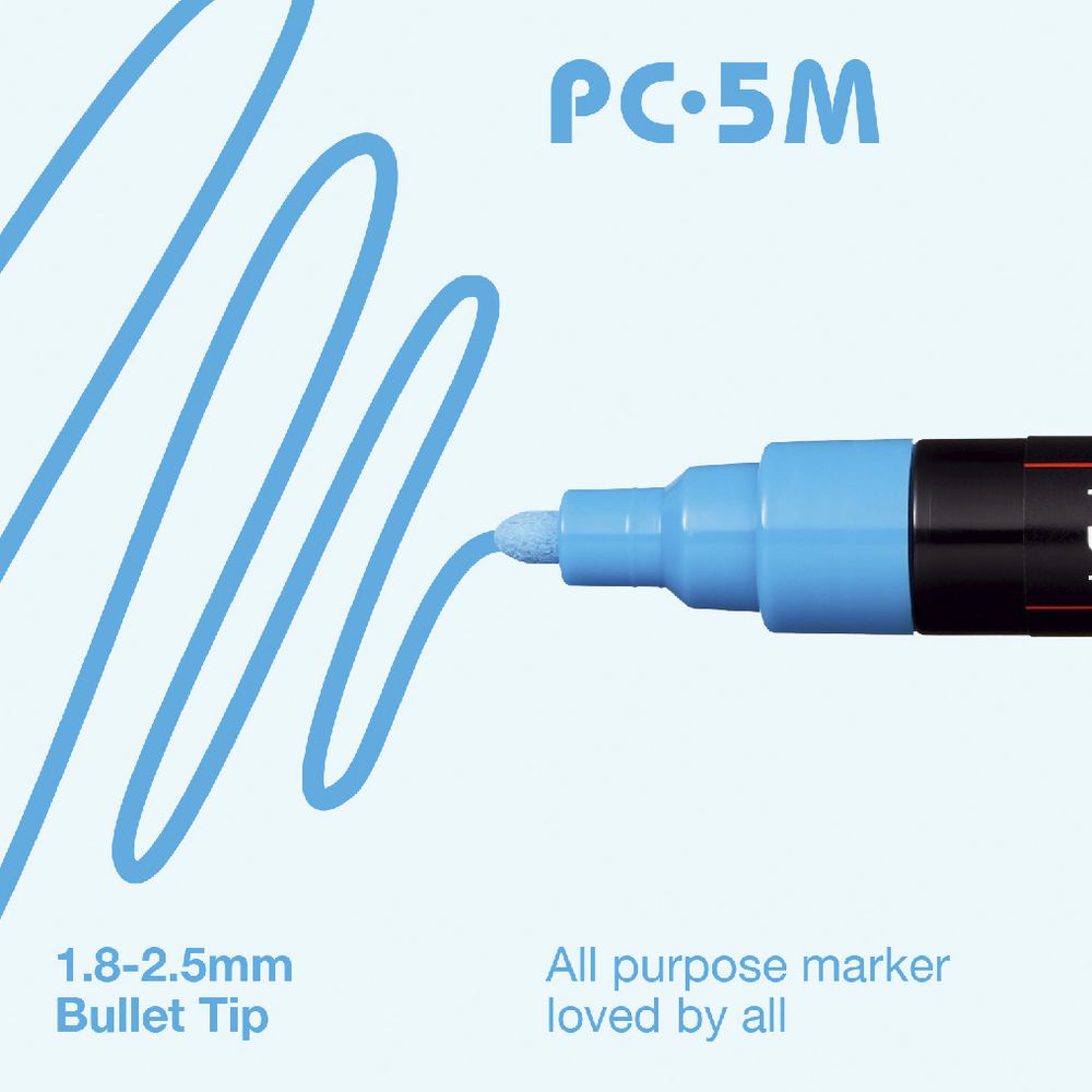 Alice Blue Posca PC-5M Medium Bullet Tip Paint Marker metallic, Blue Paint Markers
