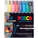 Black Posca PC1MR Paint Marker,  Assorted Colours, 8Pk Paint Markers