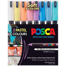 Black Posca PC1MR Paint Markers, Assorted Soft Colours, 8Pk Paint Markers