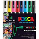Black Posca PC3M Paint Markers, Assorted Colours, 16Pk Paint Markers