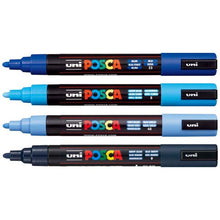 White Smoke Posca PC5M Paint Markers, Blue Shades, 4Pk Paint Markers