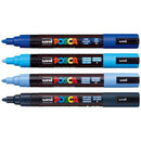 White Smoke Posca PC5M Paint Markers, Blue Shades, 4Pk Paint Markers
