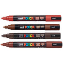 White Smoke Posca PC5M Paint Markers, Brown Shades, 4Pk Paint Markers