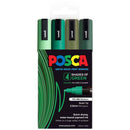Black Posca PC5M Paint Markers, Green Shades, 4Pk Paint Markers