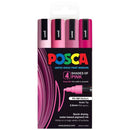 Black Posca PC5M Paint Markers, Pink Shades, 4Pk Paint Markers