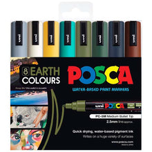 Black Posca PC5M Paint Markers, Earth Colours, 8Pk Paint Markers