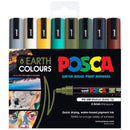 Black Posca PC5M Paint Markers, Earth Colours, 8Pk Paint Markers