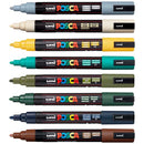 White Smoke Posca PC5M Paint Markers, Earth Colours, 8Pk Paint Markers