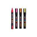 White Smoke Posca PC5M Paint Markers, Fluorescent Colours, 4Pk Paint Markers