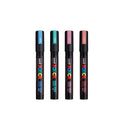 White Smoke Posca PC5M Paint Markers, Metallic Colours, 4Pk Paint Markers