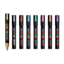 White Smoke Posca PC5M Paint Markers, Metallic Colours, 8Pk Paint Markers