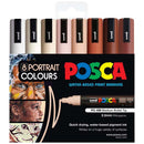 Black Posca PC5M Paint Markers, Portrait Colours, 8Pk Paint Markers