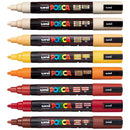 White Smoke Posca PC5M Paint Markers, Warm Colours, 8Pk Paint Markers