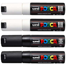 White Smoke Posca PC8K Paint Markers, Black & White, 4Pk Paint Markers