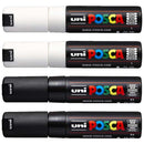White Smoke Posca PC8K Paint Markers, Black & White, 4Pk Paint Markers