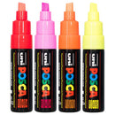 White Smoke Posca PC8K Paint Markers, Fluorescent Colours, 4Pk Paint Markers