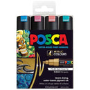 Black Posca PC8K Paint Marker, Assorted Metallic Colours,  4Pk Paint Markers