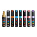White Smoke Posca PC8K Paint Markers, Metallic Colours, 8Pk Paint Markers