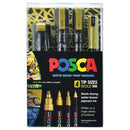 Black Posca Paint Marker, Assorted Tips, Gold, 4Pk Paint Markers
