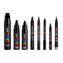 White Smoke Posca Paint Markers, Assorted Nib Sizes, Black, 8Pk Paint Markers
