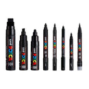 White Smoke Posca Paint Markers, Assorted Nib Sizes, Black, 8Pk Paint Markers