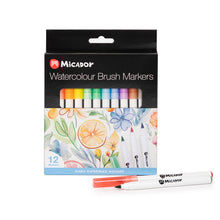 White Smoke Micador Watercolour Brush Markers, Pack 12 Pens and Markers