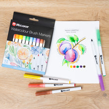 Tan Micador Watercolour Brush Markers, Pack 12 Pens and Markers