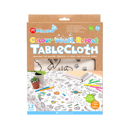 White Smoke Micador jR. Colour Wash Repeat Tablecloth, 100 x 150cm Kids Colouring Books