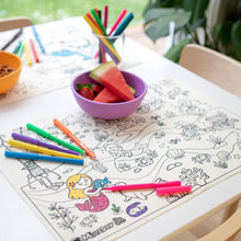 Lavender Micador jR. Colour Wash Repeat Placemats, Mermaids and Backyard Kids Colouring Books